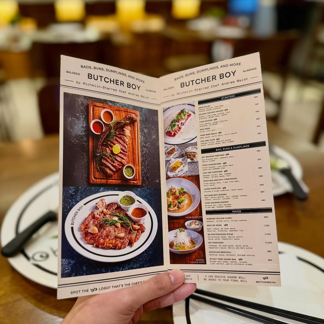 Menu at Butcher Boy