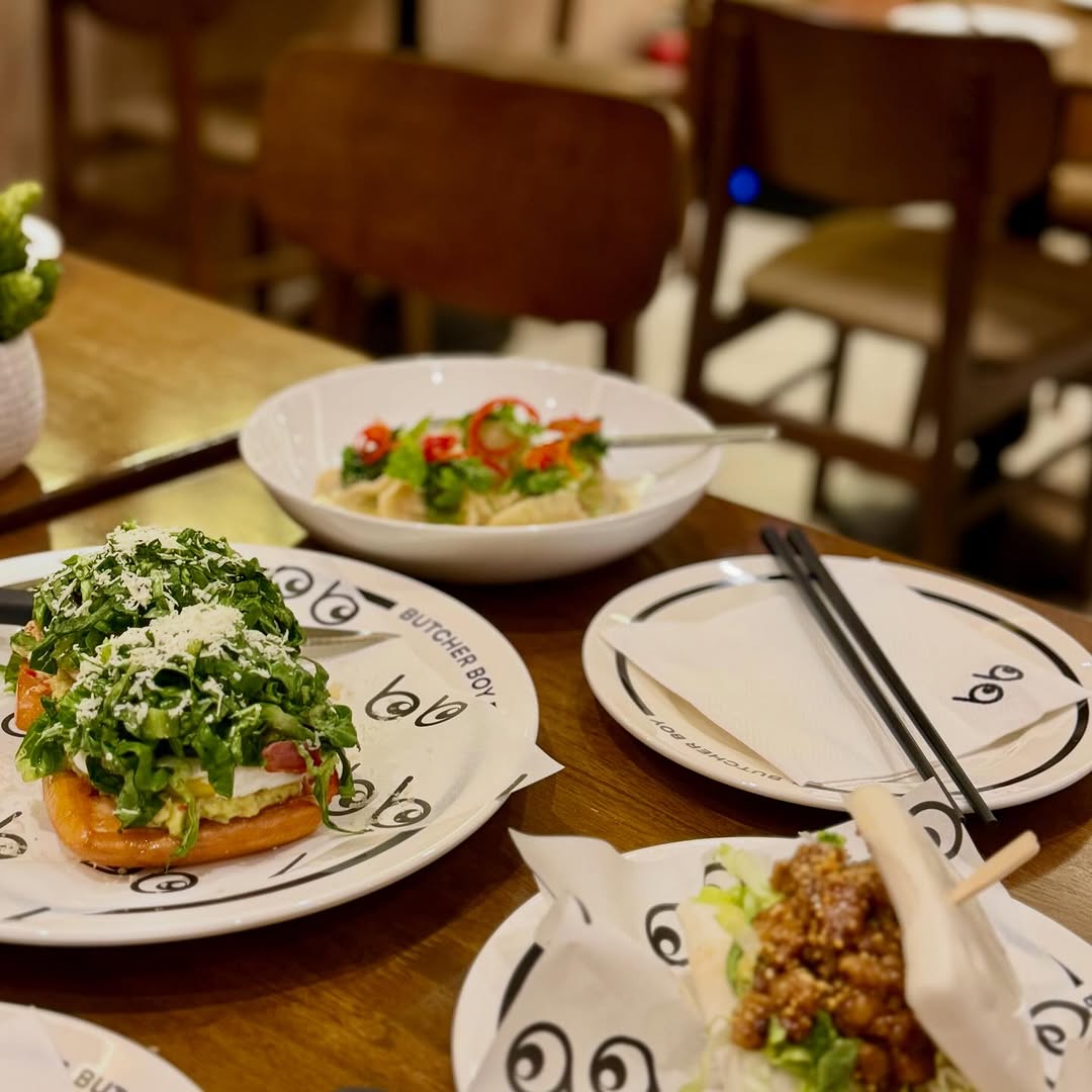 Table of dishes at Butcher Boy