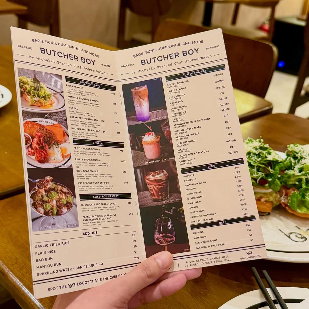 Butcher Boy menu spread